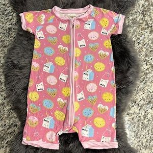 Little Sleepies Cookies and Milk Shorty Romper size 18-24 months.